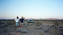 Bob - David - With Rental Car out - In Desert - Sunset