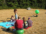 Big Green Ball - Blankets - On Grass - Ian - Filming Channing