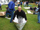 Cardboard Kayak Building - Geoff