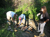 Pig Roast - Saturday - Filling Pit with Wood and Rocks - Perlman Nory Leo