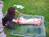 Pig Roast - Saturday - Preparing Pig - Leo