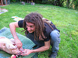 Pig Roast - Saturday - Preparing Pig - Leo