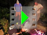 Pig Roast - Saturday - Putting Hot Rocks in Pig - Pig on Fire - Leo Brady Perlman