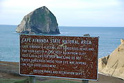 Cape Kiwanda State Park - Sign: Danger! - Haystack Rock