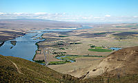Saddle Mountains (West) - View from Birkett - Saddle Bluffs - Columbia River - Sentinel Gap