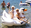 Kyle Serena Wedding - Lake House - Lake Wenatchee - Kyle - Serena - On Swan (cropped)