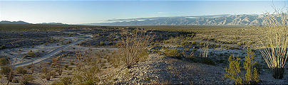 Camp Southeast of Lake Diablo - Morning - View from Hill (panorama) (12/30/2001)