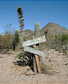 San Borja to Rosarito - Sign Indicating Rosarito and Bahía de los Angeles - Old (1/1/2002 10:21 AM)