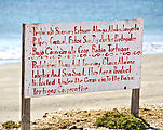 Bahía Clambey - Beach - Sign: No Fishing for Clams, Abalone, Lobster, and Sea Snail