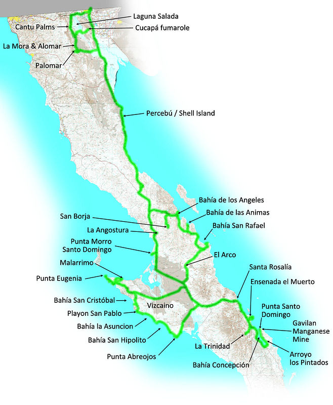 Baja 2019 Map with GPS Track