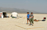 Costco Barn - Setting Up (Burning Man 2002)