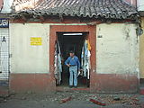 Xela (Quetzaltenango) - An old building damaged by a truck just seconds before Geoff walked past.