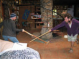 Rancho Madroño - Battling with Sticks - Geoff, Brian (photo by Marie)