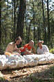 Rancho Madroño - Using Totem Pole for Papier Mache Template - Brian, Geoff, Lars (photo by Brian)