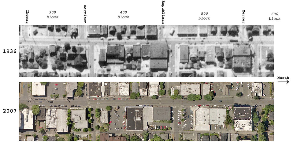 Before & After (1936, 2007) - 15th Ave E - Aerial Photographs
