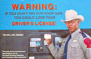 Texas - Gas Pump Warning Sticker
