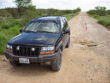 Texas - Mexican Border Road Along Rio Grande From Eagle Pass to Laredo - Big Hole in the Road - Jeep