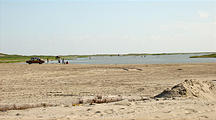 Texas - Mexican Border - Beach - End of the Rio Grande, where the water fizzles out into the sand before reaching the ocean