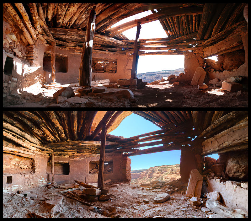 Utah - Ruins - Before & After - Lewis Lodge - Kiva