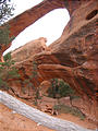 Arches National Park - Devils Garden Trail - Double O Arch - Laura (5:51 PM Oct 8, 2005)