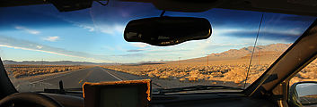 Nevada - Driving 95 - North - Inside Jeep - Panorama