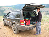Lunch - Laura - Cooking Soup - in Back of Car - Jeep