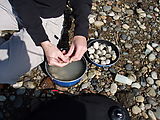 Willapa Bay - Clams - Laura - Lunch - Making Clam Chowder