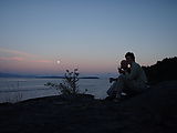 Kayaking Lummi Island - DNR Campsite - Sunset and Moonrise - Dinner - Geoff - Laura