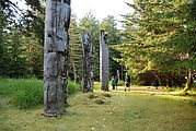 20080709 1830 P1MCJ - Queen Charlotte Islands - Haida Gwaii 0605 - Anthony Island - Ninstints - SGang Gwaay - Native Ruins - Totem Poles