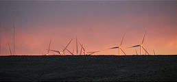 Sunset - Wind Farm - Windmills