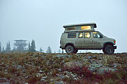 Salmo Mountain - Fire Lookout Tower - Sportsmobile - Fog