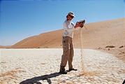 Namibia - Namib Dunes - Dead Vlei, at the base of "Big Daddy" - Laura - Sand in Her Shoes