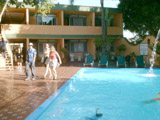 Ensenada - Leo, Tracey, Robin at Hotel with Pool