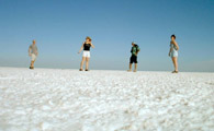 Driving North from San Felipe: Detour to see Salt Flats - Geoff, Robin, Leo, Tracey