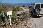 Playa Morro Blanco - Bahía San Rafael - Sign, "Playa Hermosa" - Sportsmobile