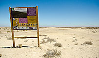 Salitrales San Ignacio - Salt Flats - Sign: "Reserva de la Biosfera el Vizcaíno"