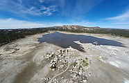Baja - Laguna Hanson - Dry Lakebed - Boulders - Aerial