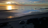 Baja - Estero Percebú - Sand Island - Aerial - Beach - Sunset