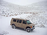 Sportsmobile: Near Black Rock Desert, Nevada in the winter... snow!
