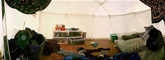 Day 8: Panorama Inside Laura Geoff's Tent (panorama)