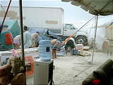 Dust Storm Tents Blowing Over