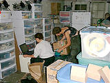 Packing Computer and Bins in Garage