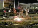 Raising Mainstage Mesh Tent