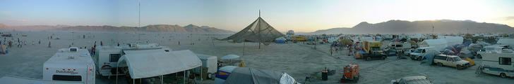 Camp at Dusk (panorama)