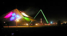 Mainstage Tent Colors and Light Tower Night