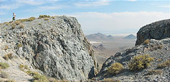 Trip to Black Rock - Top of Cliff (elevation 5300 ft) Crack - Looking South Toward Mini Playa and Black Rock Point (Aug 21)