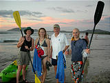 Tamarindo - Beach - Sunset - Kayaking - Laura Liz Ken Geoff (photo by Dottie) (Jan 4, 2005)