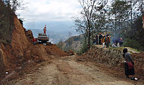 Minibus trip to San Juan Atitán - Landslide - Road Construction