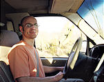 Calamajué Road - Geoff Driving Sportsmobile (Photo by Laura)