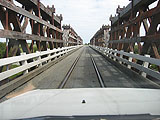 One Lane Bridge with Train Tracks Combined with Road